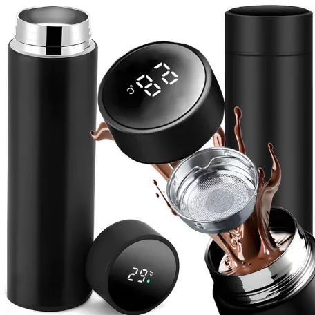 Smart termohrnček  z nehrdzavejúcej ocele s LCD displejom - 480 ml
