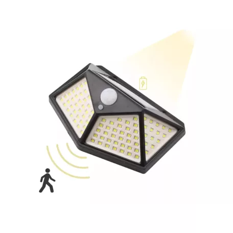 100 LED slnečné solárne pouličné osvetlenie so snímačom pohybu